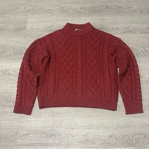 Simons Twik Red Cableknit Cozy Sweater